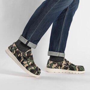 NEW! Camo/Green Men's Casual Slip-on Loafers Stretch Shoes